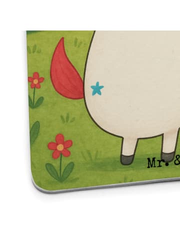 Mr. & Mrs. Panda Bierdeckel Einhorn Mitteilung Design ohne Spruch in Weiß