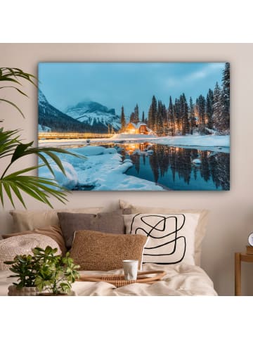 MuchoWow Leinwand Bilder Hellblau