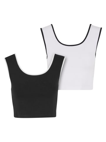Urban Classics Urban Classics Cropped T-Shirts in black/white+white/black