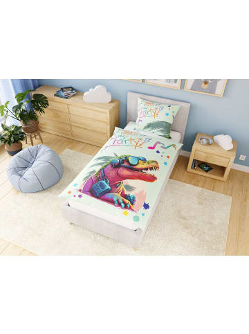 Cats Collection Baumwoll Bettwäsche Renforce  Kinderbettwäsche Glow in Party Dino