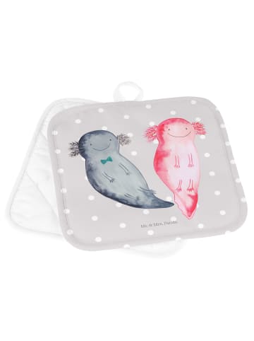 Mr. & Mrs. Panda Topflappen Axolotl Freundin ohne Spruch in Grau Pastell