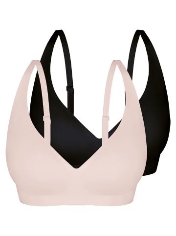 Sassa 2er Pack Soft-BH Einlage in black-nude