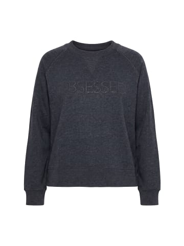 Ulla Popken Sweatshirt in dunkelgrau melange