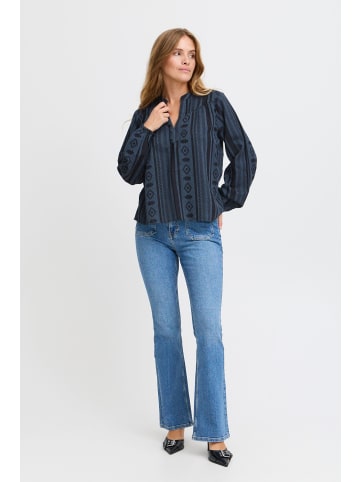 PULZ Jeans Langarmbluse in Blau