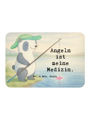 Mr. & Mrs. Panda Kühlschrankmagnet Panda Angeln Design mit Spruch in Weiß