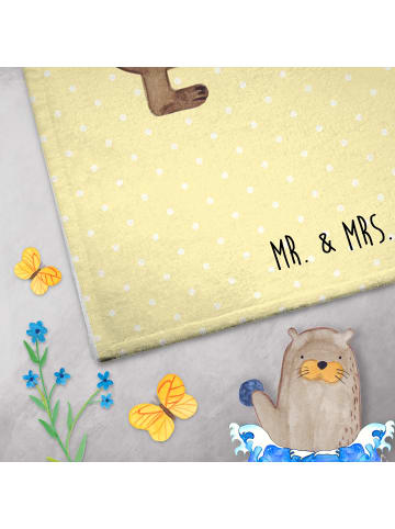 Mr. & Mrs. Panda Handtuch Bären mit Hut ohne Spruch in Gelb Pastell