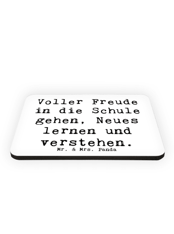 Mr. & Mrs. Panda Kühlschrankmagnet Spruch Schulanfang Freude mit... in Weiß