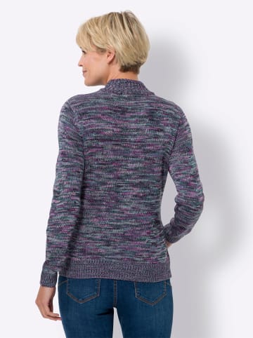 Sieh an! Langarm-Pullover in mittelblau-meliert