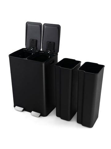 COSTWAY Mülleimer 2 x 30L in Schwarz