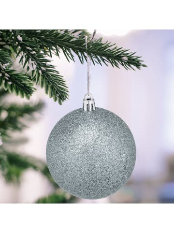 relaxdays 110-tlg. Weihnachtskugeln Set in Silber
