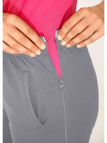 GOLDNER Freizeithose mit Reißverschluss in grau