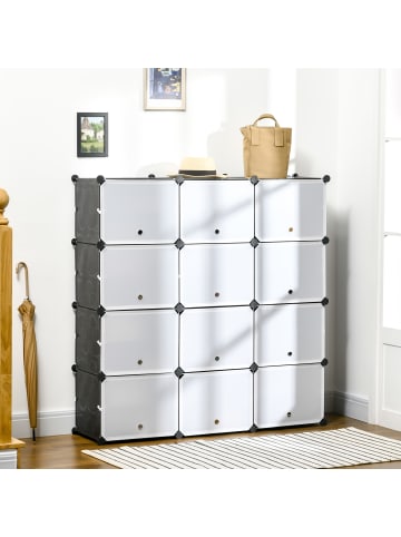HOMCOM Regalsystem in Schwarz, Weiß 125L x 32B x 125H cm