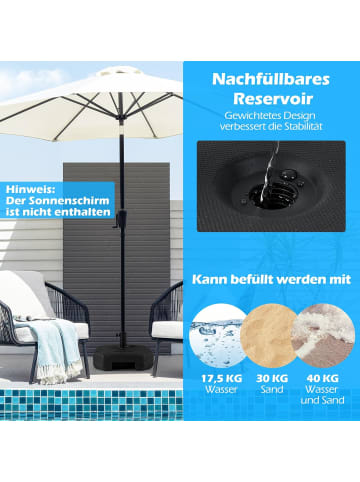 COSTWAY Sonnenschirmständer von 38/48 mm in Schwarz