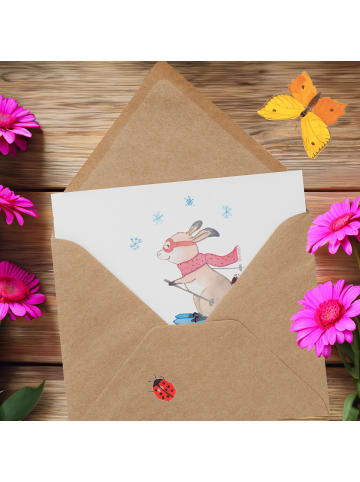 Mr. & Mrs. Panda Gutscheinkarte Skiwochenende mit Spruch in Weiß