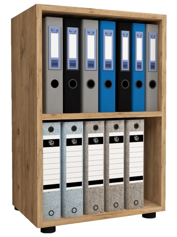 VCM  Holz Büro Regal Bücher Ordner Aktenregal Ulas 2f in Honig-Eiche