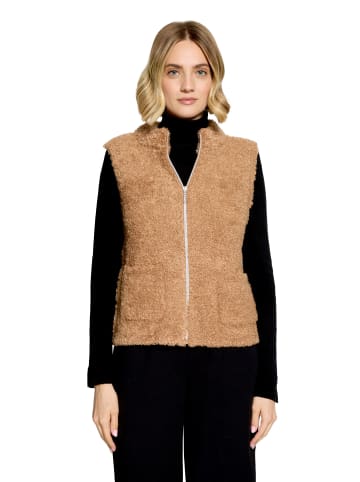 Betty Barclay Strickweste mit Stehkragen in Beige