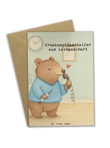 Mr. & Mrs. Panda Klappkarte Krankenpflegehelfer Leidenschaft Des... in Weiß