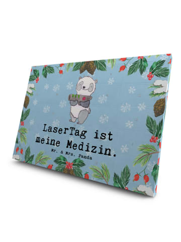 Mr. & Mrs. Panda Tee Adventskalender Panda LaserTag mit Spruch in Eisblau