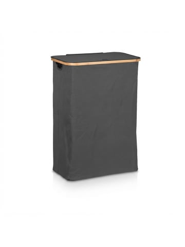 relaxdays Wäschekorb in Schwarz/ Natur - 105 l