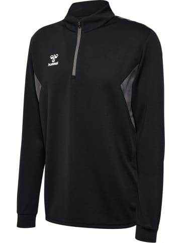 Hummel Trainingsjacke "Hmlauthentic Half Zip Sweat" in Schwarz