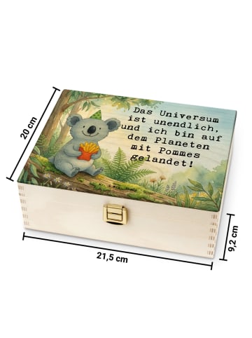 Mr. & Mrs. Panda Teebox Koala Pommes Design mit Spruch in Weiß