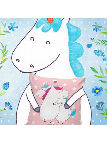 Mr. & Mrs. Panda Schmusekissen Einhorn Mitteilung ohne Spruch in Rot Pastell