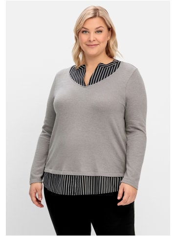 sheego 2-in-1-Pullover in grau