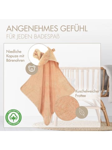 Räuberella Baby Kapuzenhandtuch in Puder - 75 x 75 cm