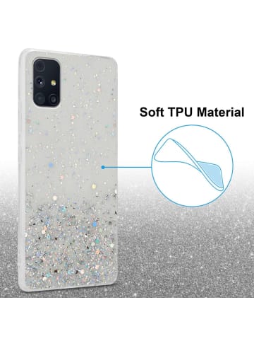 cadorabo Hülle für Samsung Galaxy M31s Glitter in Transparent mit Glitter