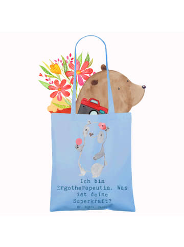 Mr. & Mrs. Panda Tasche Super Ergotherapeutin mit Spruch in Sky Blue