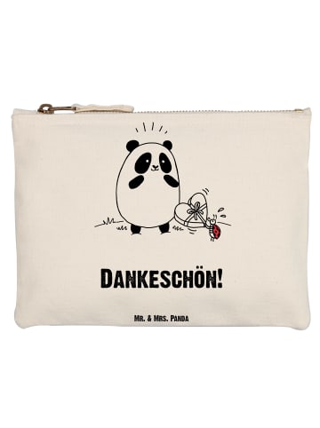 Mr. & Mrs. Panda Schminktasche Panda Dankeschön mit Spruch in Weiß