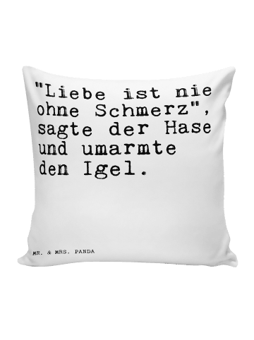 Mr. & Mrs. Panda Dekokissen "Liebe ist nie ohne... mit Spruch in Weiß
