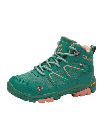 Trollkids Wanderschuh "SKARVAN Mid" in BlattgrÃƒÂ¼n/Koralle