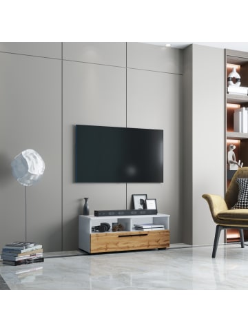 VCM  Holz TV Lowboard Möbel Fernsehschrank Arila XL in Weiß / Honig-Eiche