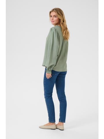 Kaffe Langarm-Bluse KAmariana Regular fit in Oil Green