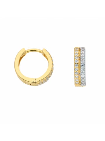 Adeliás Damen 333 Gold Ohrringe / Creolen mit Zirkonia in gold