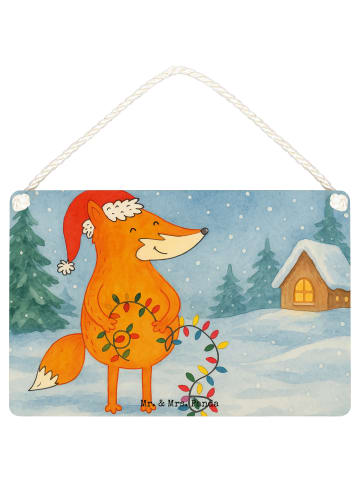 Mr. & Mrs. Panda Schild Fuchs Weihnachten Design ohne Spruch in Weiß