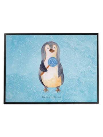 Mr. & Mrs. Panda Schreibtisch Matte Pinguin Lolli ohne Spruch in Eisblau