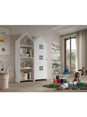 58 aufm Kessel REGALSCHRANK Set Kania 115x37x171 MDF Weiß /Weiß