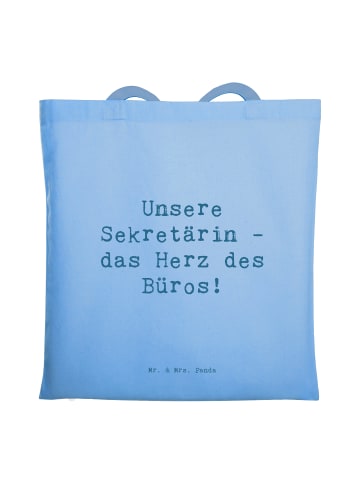 Mr. & Mrs. Panda Stoffbeutel Spruch Sekretärin Herz mit Spruch in Sky Blue