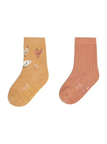Sterntaler ABS Socken 2er-Pack Hühner in sand