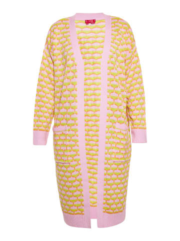 Swirly Damen Cardigan in Pink Limone Orange