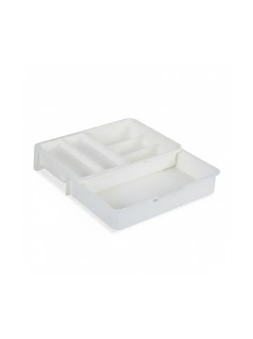 relaxdays Besteckkasten in Weiß - (B)23,5 x (H)6 x (T)31,5 cm