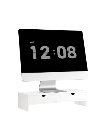 SoBuy Monitorständer in Weiß - (B)47 x (H)11 x (T)18cm