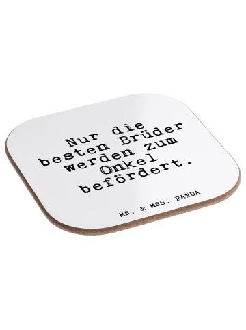 Mr. & Mrs. Panda Untersetzer Nur die besten Brüder... mit Spruch in Weiß