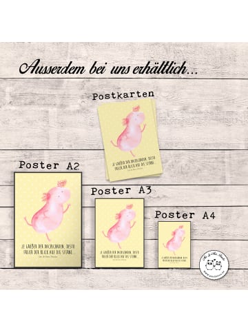 Mr. & Mrs. Panda Poster Axolotl Tanzen mit Spruch in Gelb Pastell