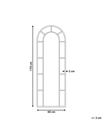Beliani Wandspiegel CROSSES in Schwarz - (W) 60 x (H) 170 x (L) 3 cm