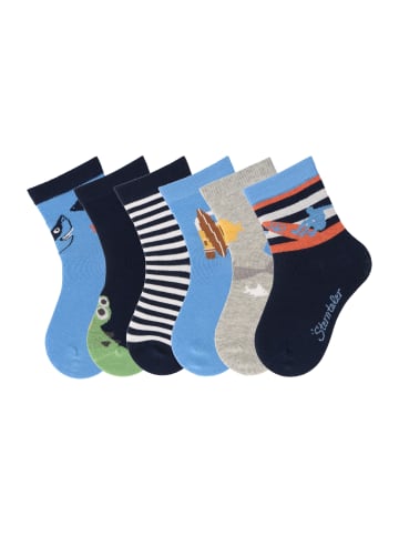 Sterntaler Socken 6er-Pack Hai in samtblau