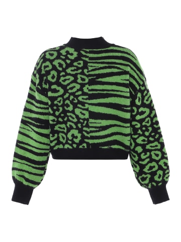 myMo ROCKS Damen Pullover in SCHWARZ LIMETTENGRÜN
