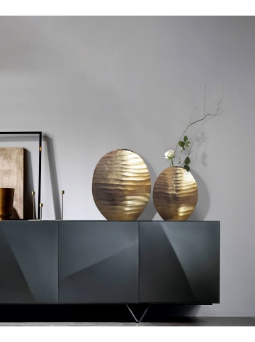 FineBuy Blumentopf in Gold / Aluminium / 26x14x31